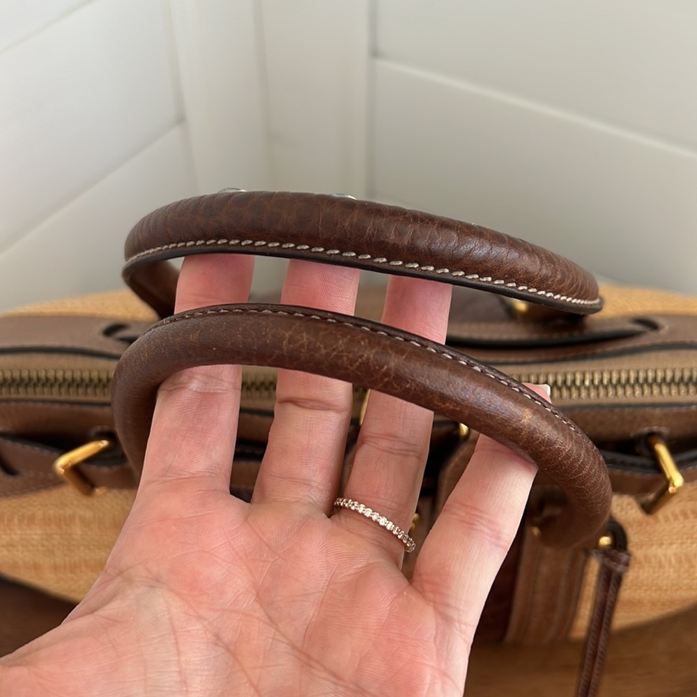 Vintage Gucci Raffia and Crocodile Secret Top Handle - Picture 6 of 17